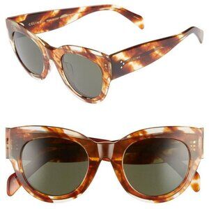 NEW CELINE SUNGLASSES CL40008I 56N WOMEN HAVANA ROUND CL 40008I 56N